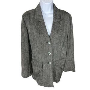 J. Jill Gray Stretch 3-Button Career-Wear Blazer Jacket Women’s Size Small